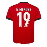 Camiseta Portugal Nuno Mendes #19 Primera Equipación Replica Eurocopa 2024 mangas cortas